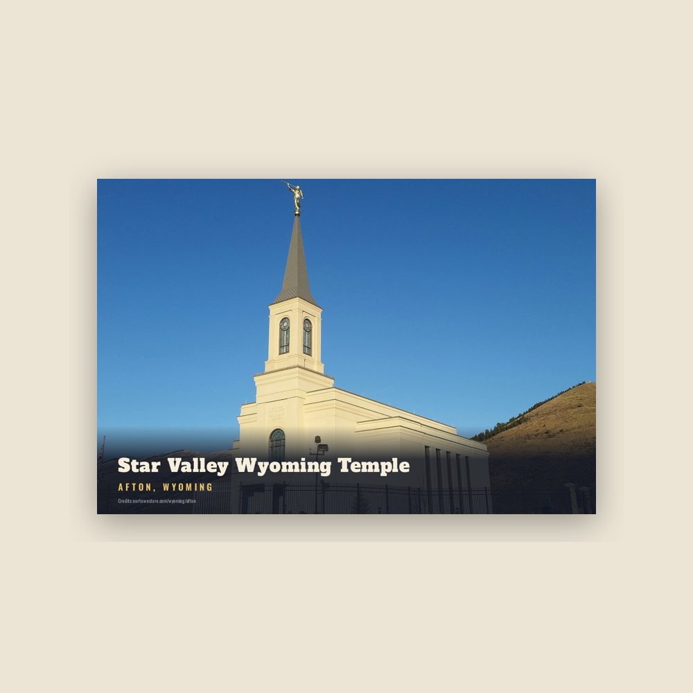 Afton Star Valley Wyoming Temple Postcard
