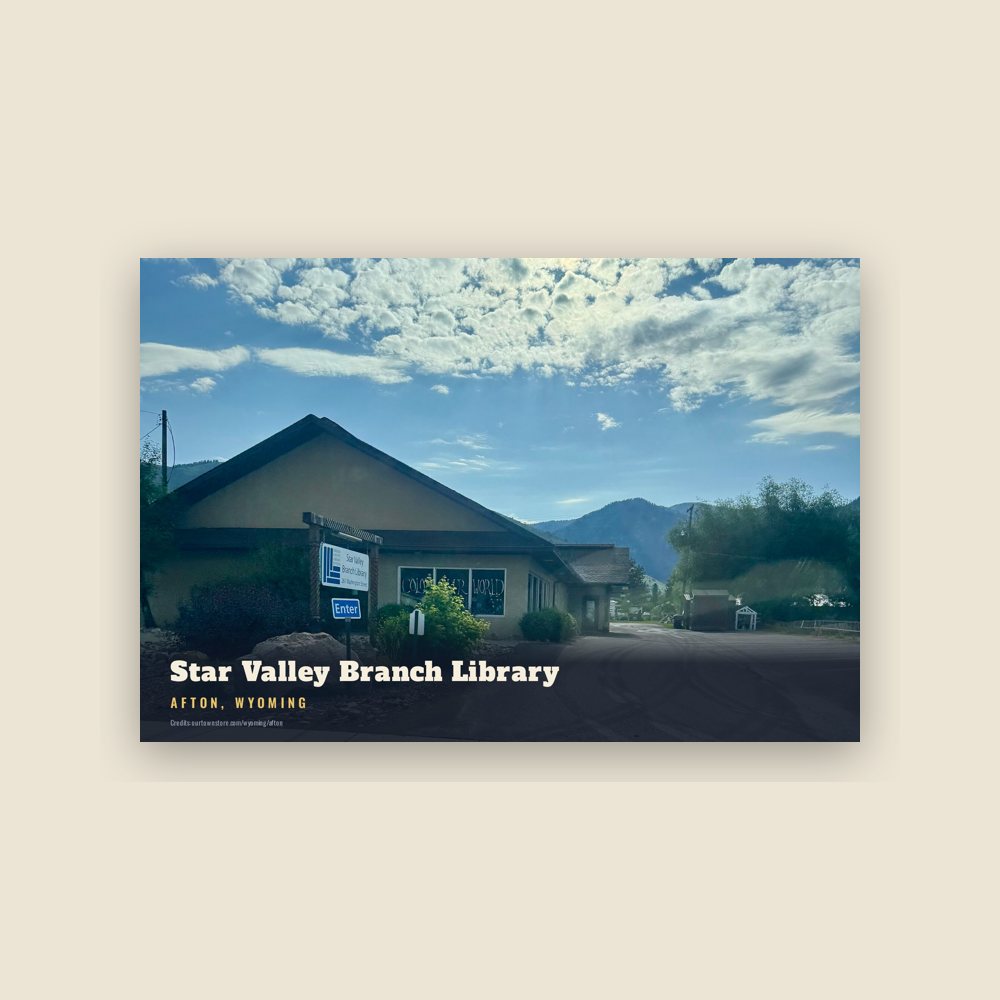 Afton Star Valley Branch Library Postcard