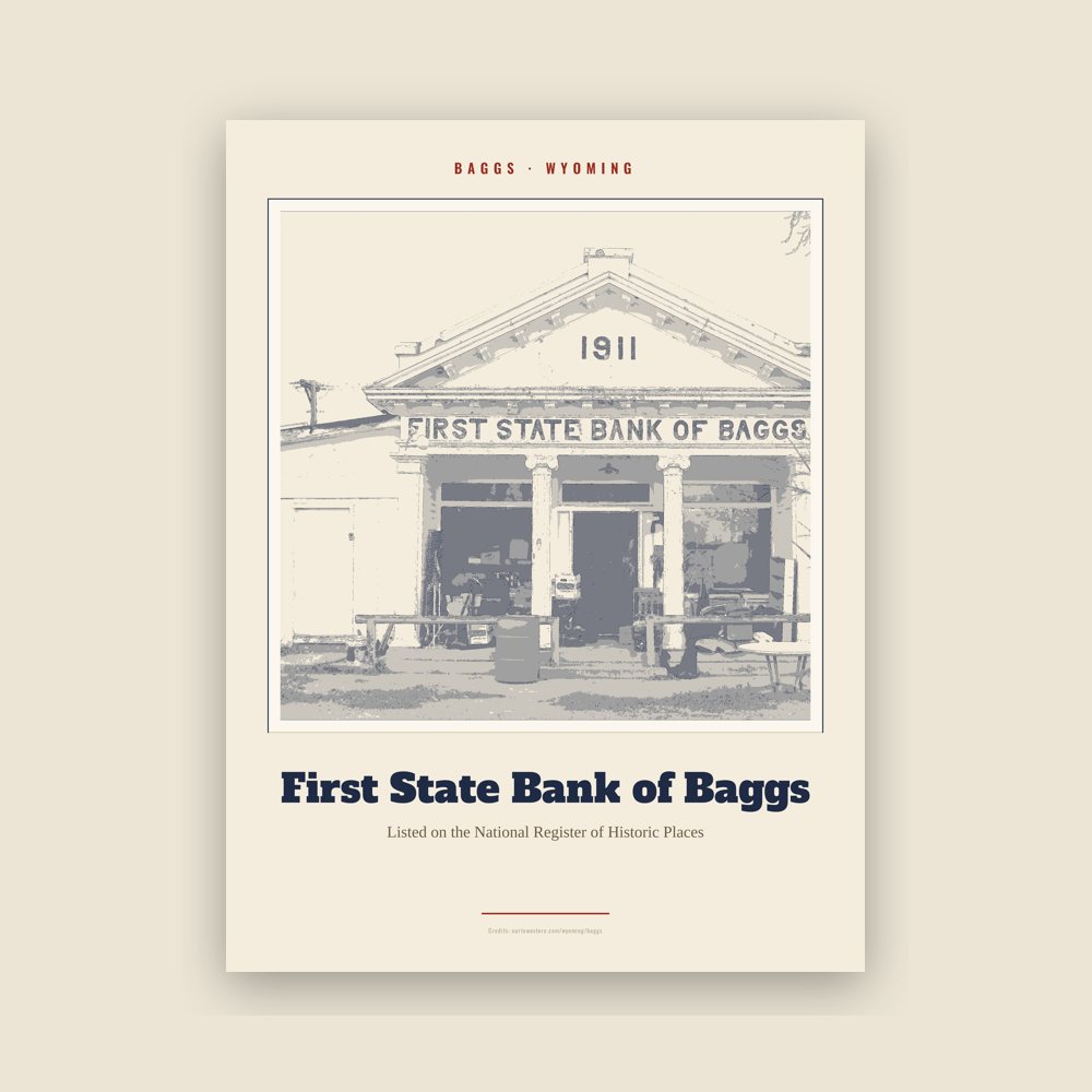 Baggs First State Bank of Baggs Landmark Print