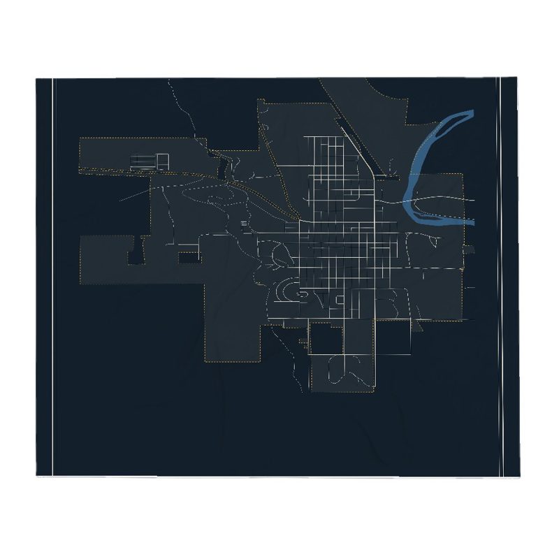 Basin Street Map Throw Blanket