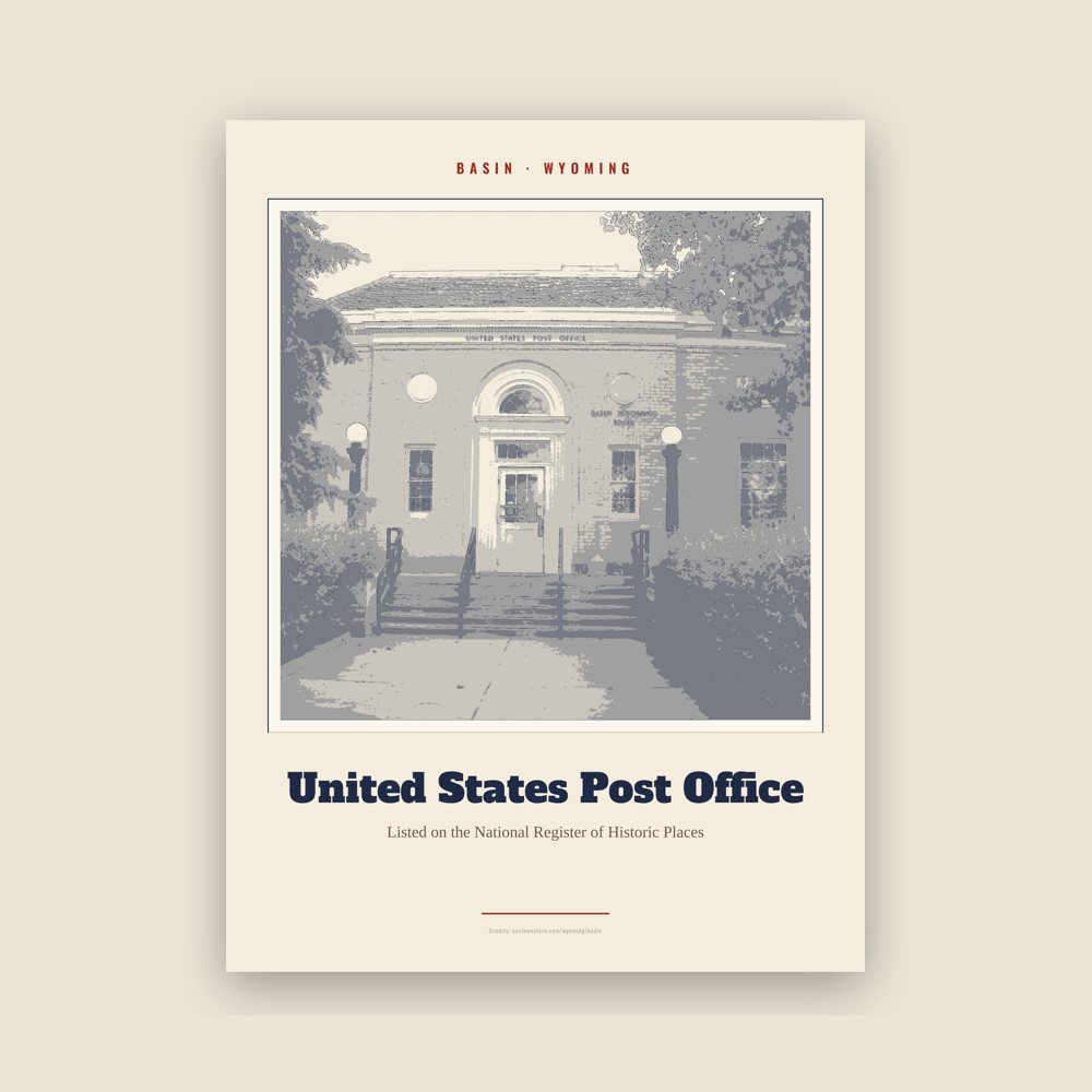 Basin United States Post Office Landmark Print
