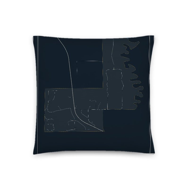 Bear River Map Throw Pillow