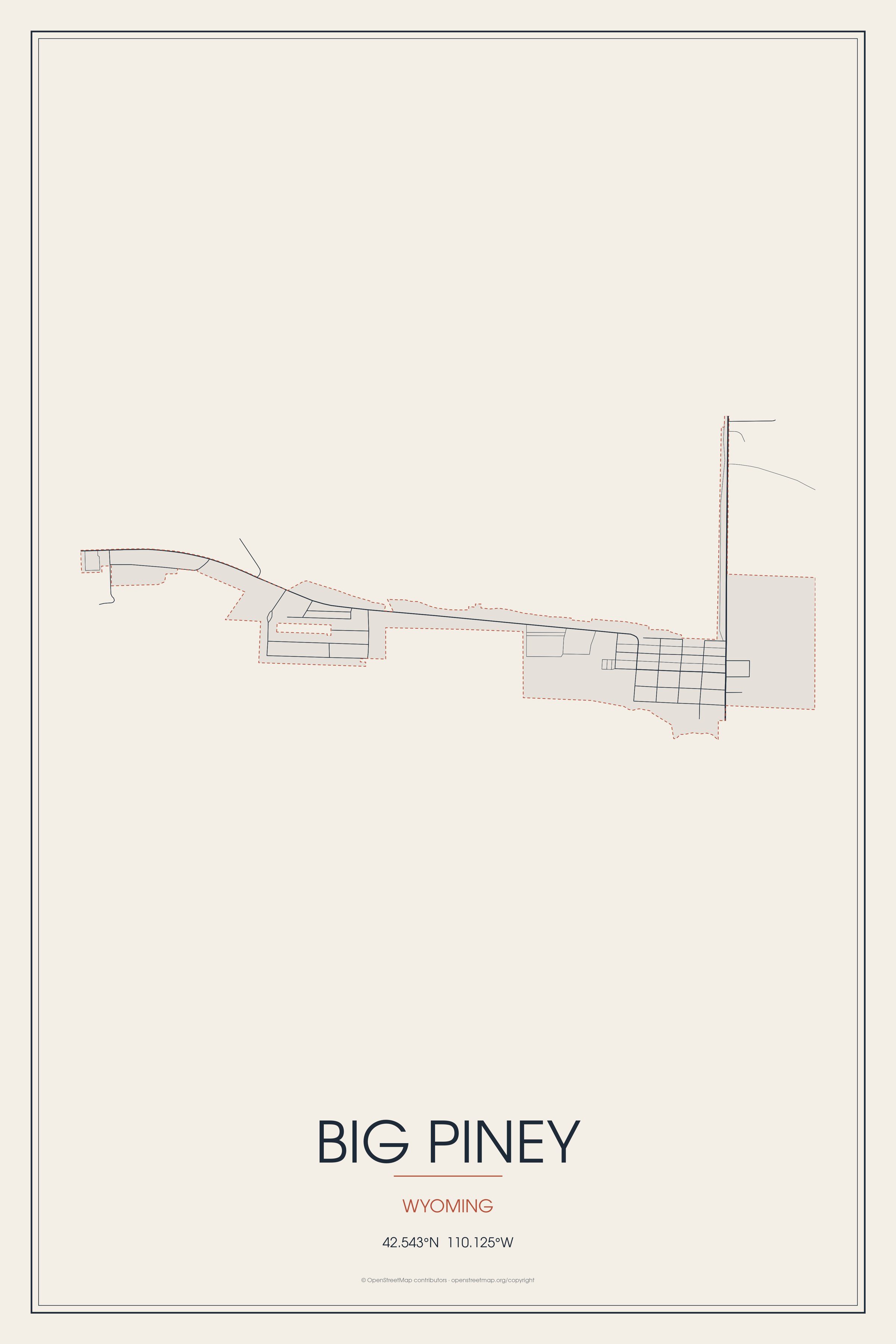 Street map of Big Piney, Wyoming
