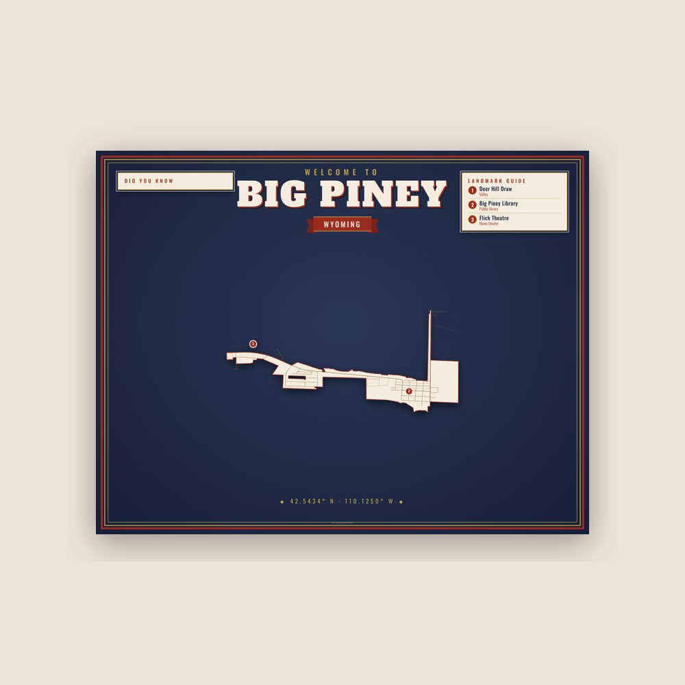 Big Piney Map Placemat