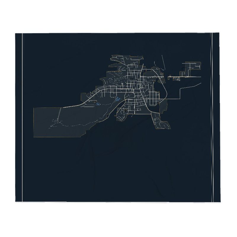Buffalo Street Map Throw Blanket