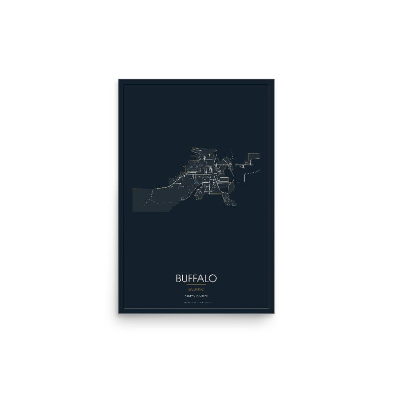 Buffalo Street Map Poster · Midnight