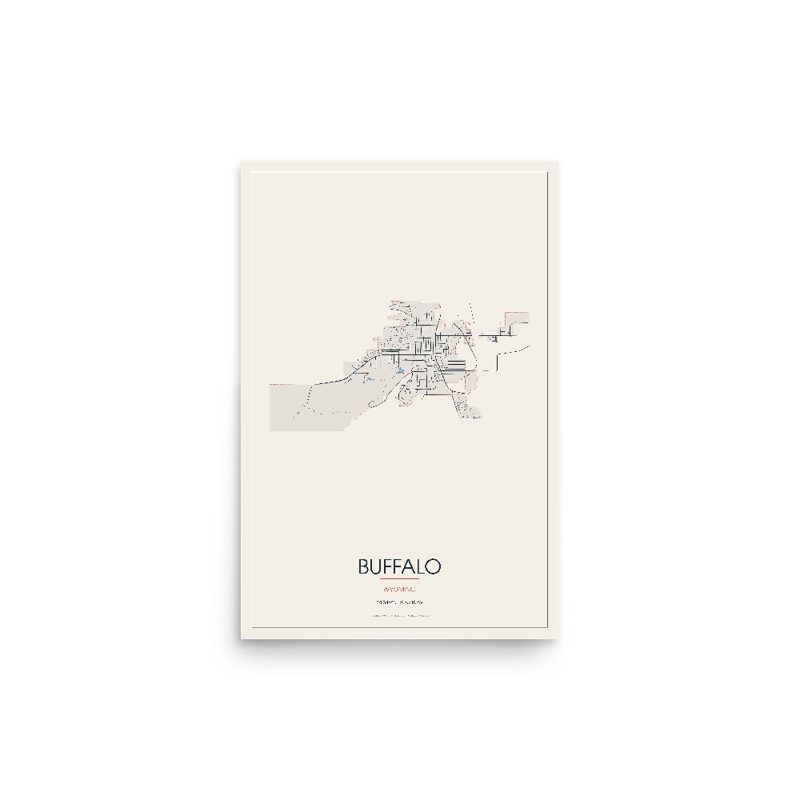 Buffalo Street Map Poster · Linen