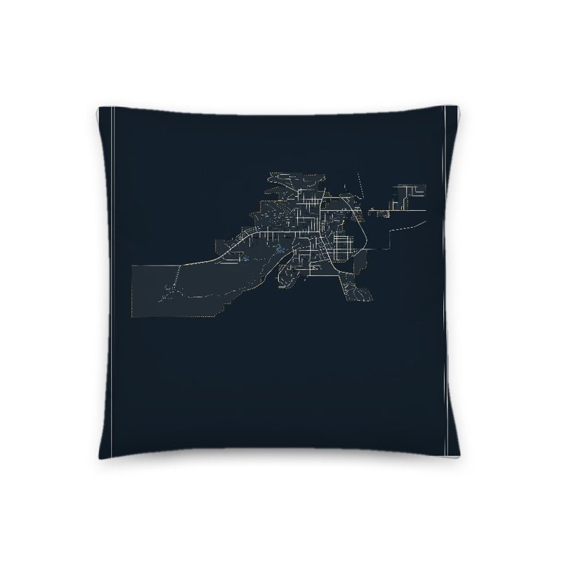 Buffalo Map Throw Pillow