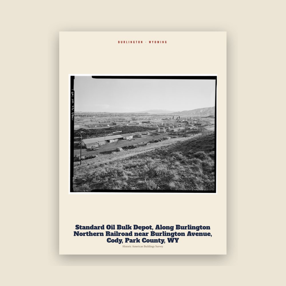 Burlington Standard Oil Bulk Depot, Along Burlington Northern Railroad near Burlington Avenue, Cody, Park County, WY Archive Print