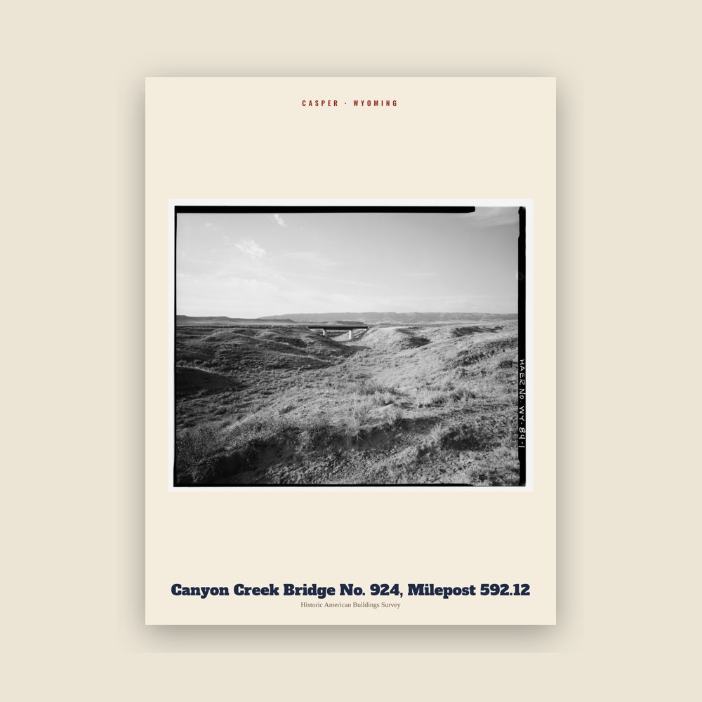 Casper Canyon Creek Bridge No. 924, Milepost 592.12 Archive Print