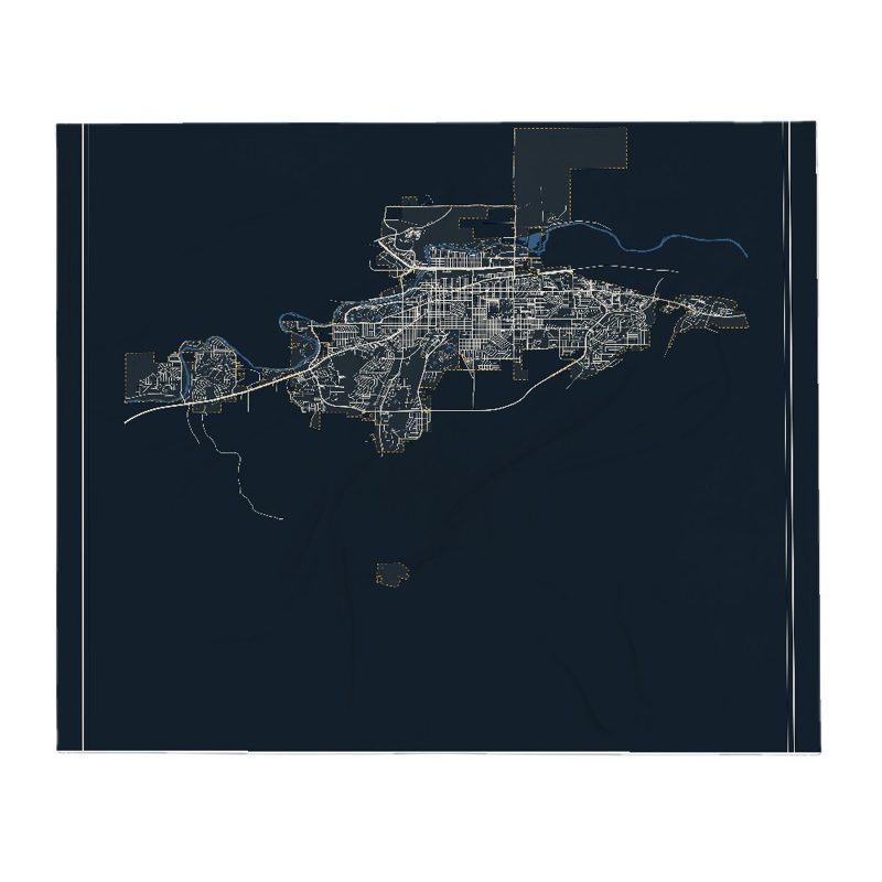 Casper Street Map Throw Blanket