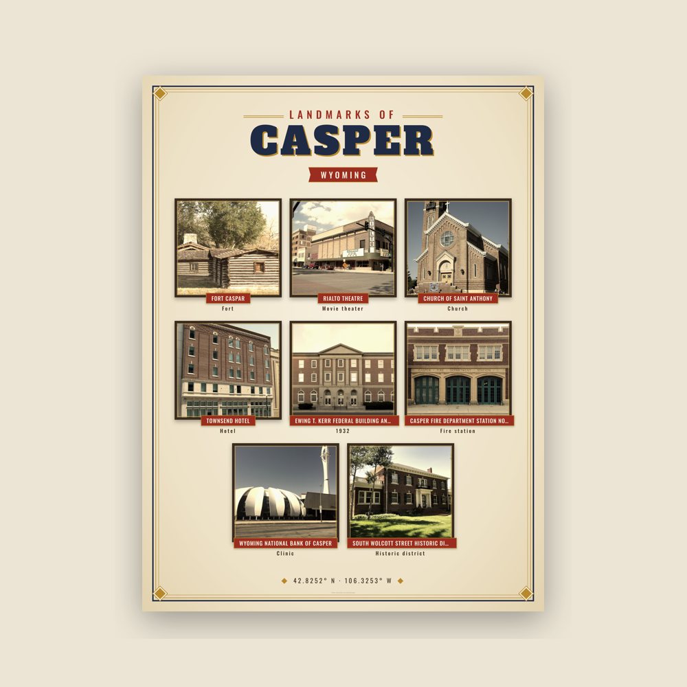 Casper Landmarks Photo Poster