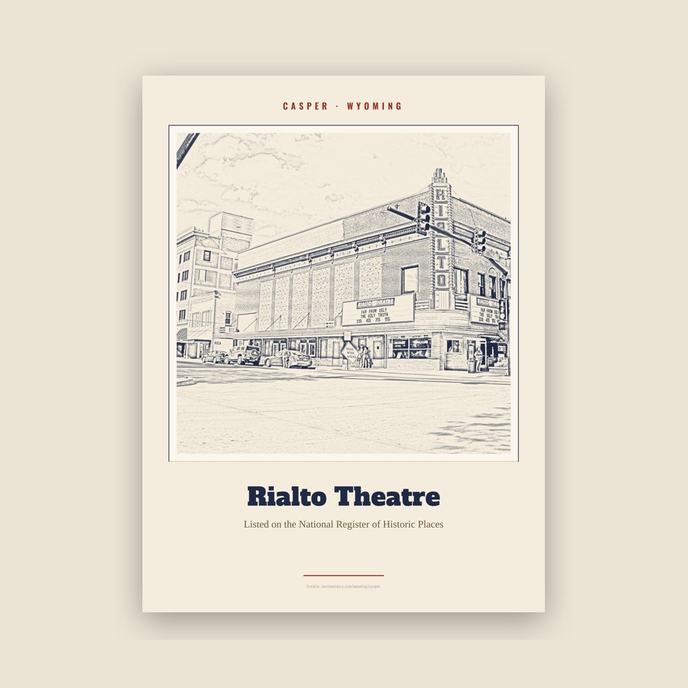 Casper Rialto Theatre Landmark Print
