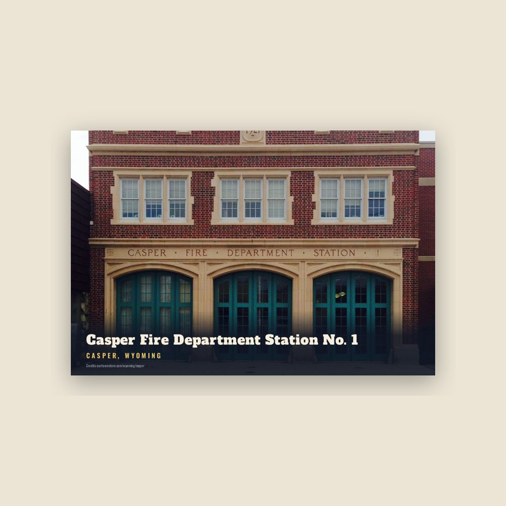 Casper Casper Fire Department Station No. 1 Postcard