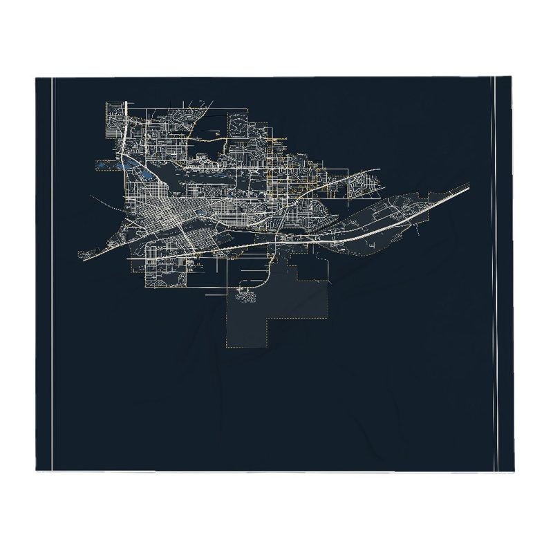 Cheyenne Street Map Throw Blanket