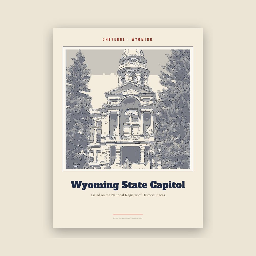 Cheyenne Wyoming State Capitol Landmark Print