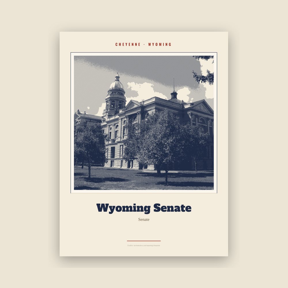 Cheyenne Wyoming Senate Landmark Print