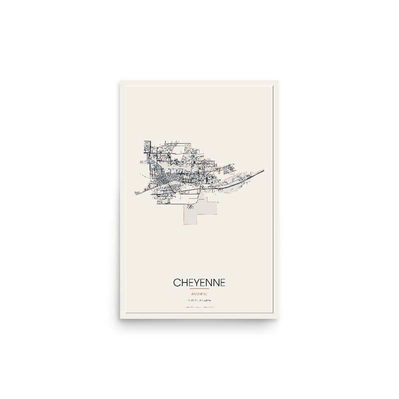 Cheyenne Street Map Poster · Linen