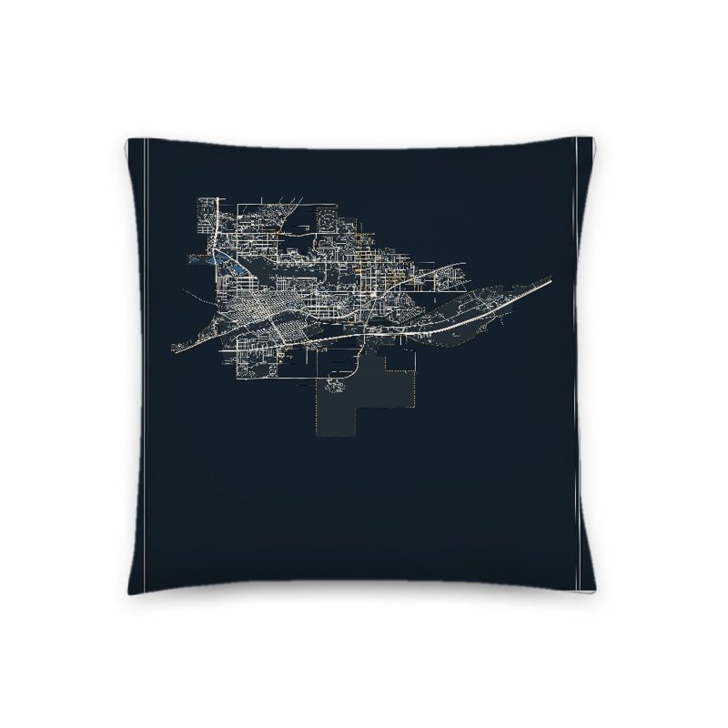 Cheyenne Map Throw Pillow