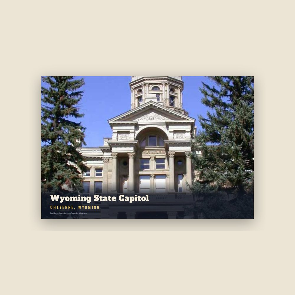 Cheyenne Wyoming State Capitol Postcard