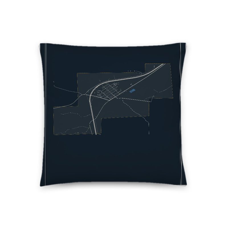 Chugwater Map Throw Pillow