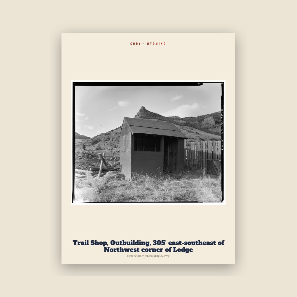 Cody Trail Shop, Outbuilding, 305' east-southeast of Northwest corner of Lodge Archive Print