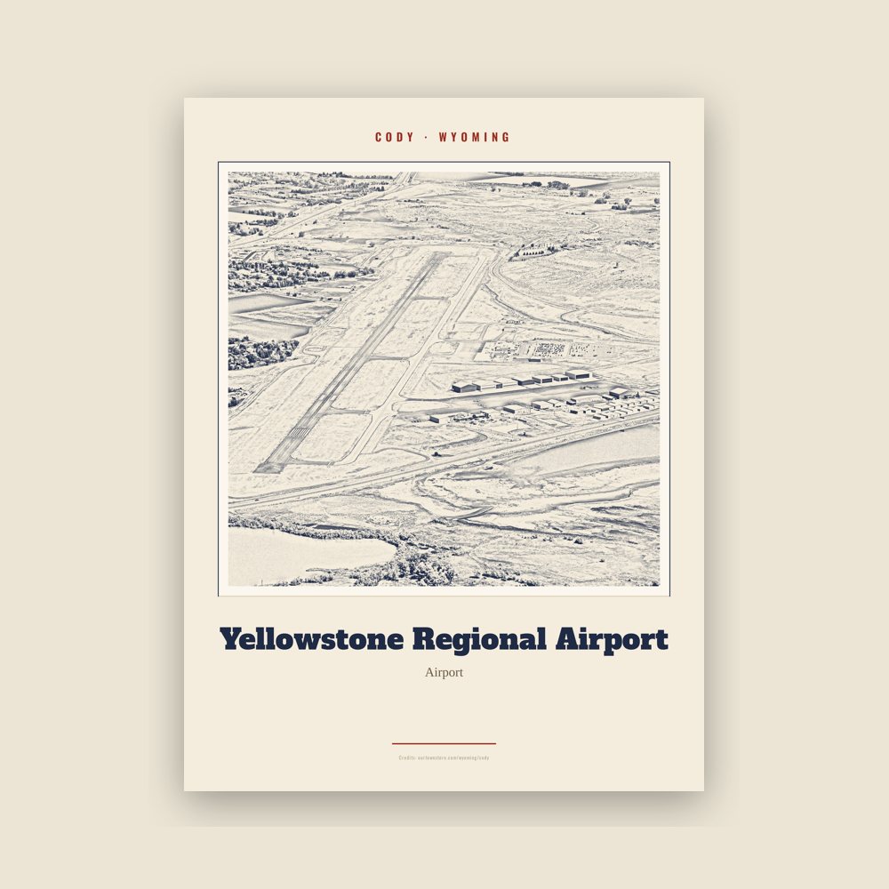 Cody Yellowstone Regional Airport Landmark Print