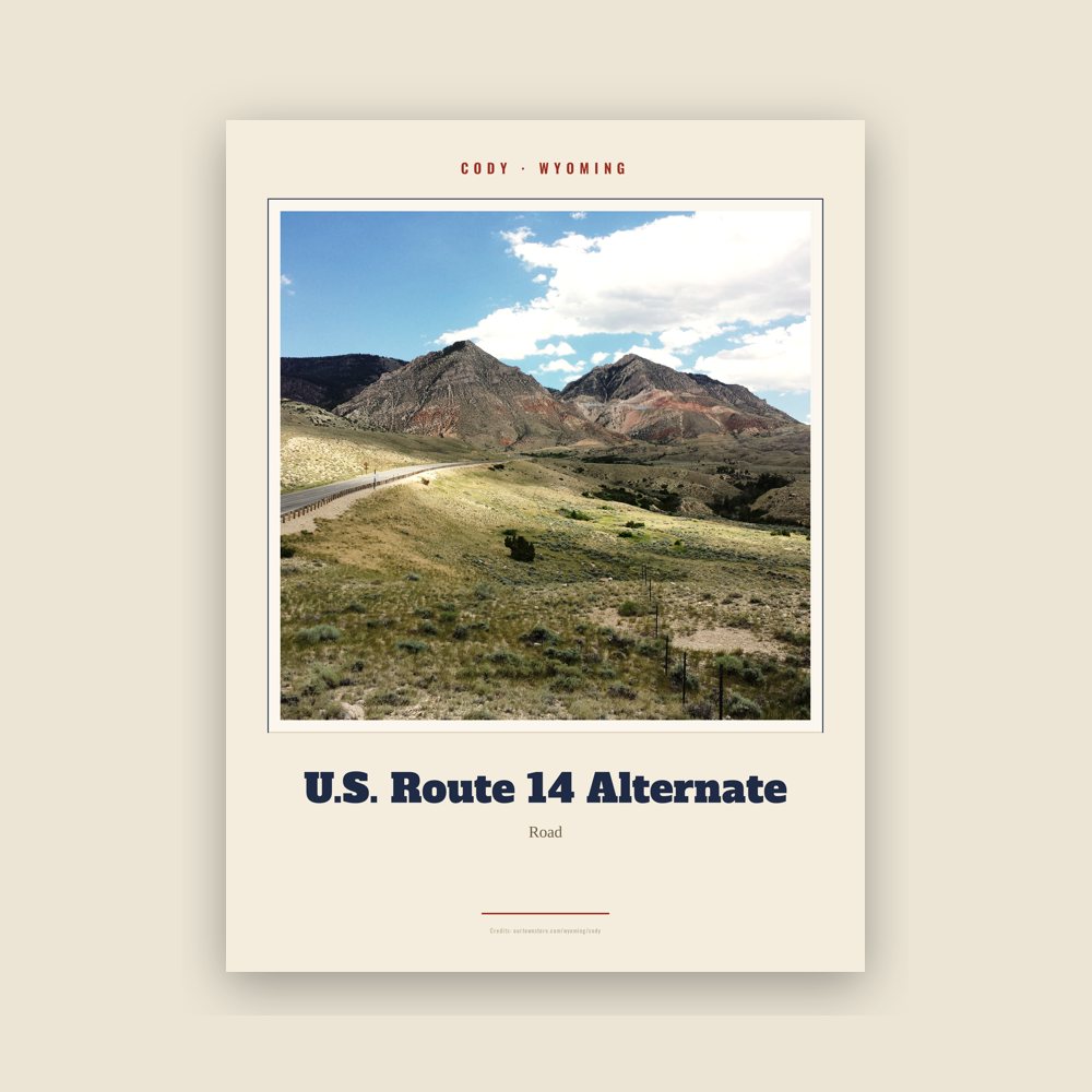 Cody U.S. Route 14 Alternate Landmark Print