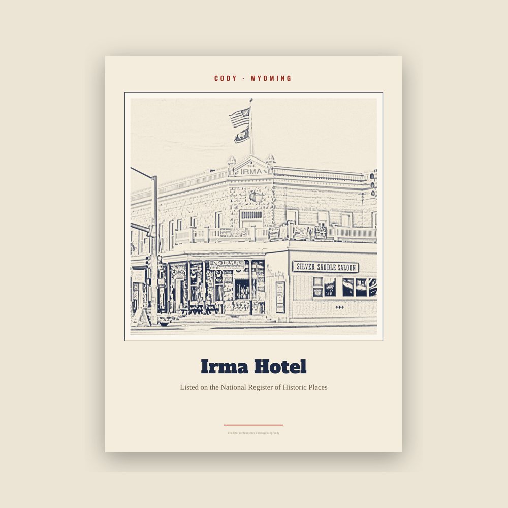 Cody Irma Hotel Landmark Print