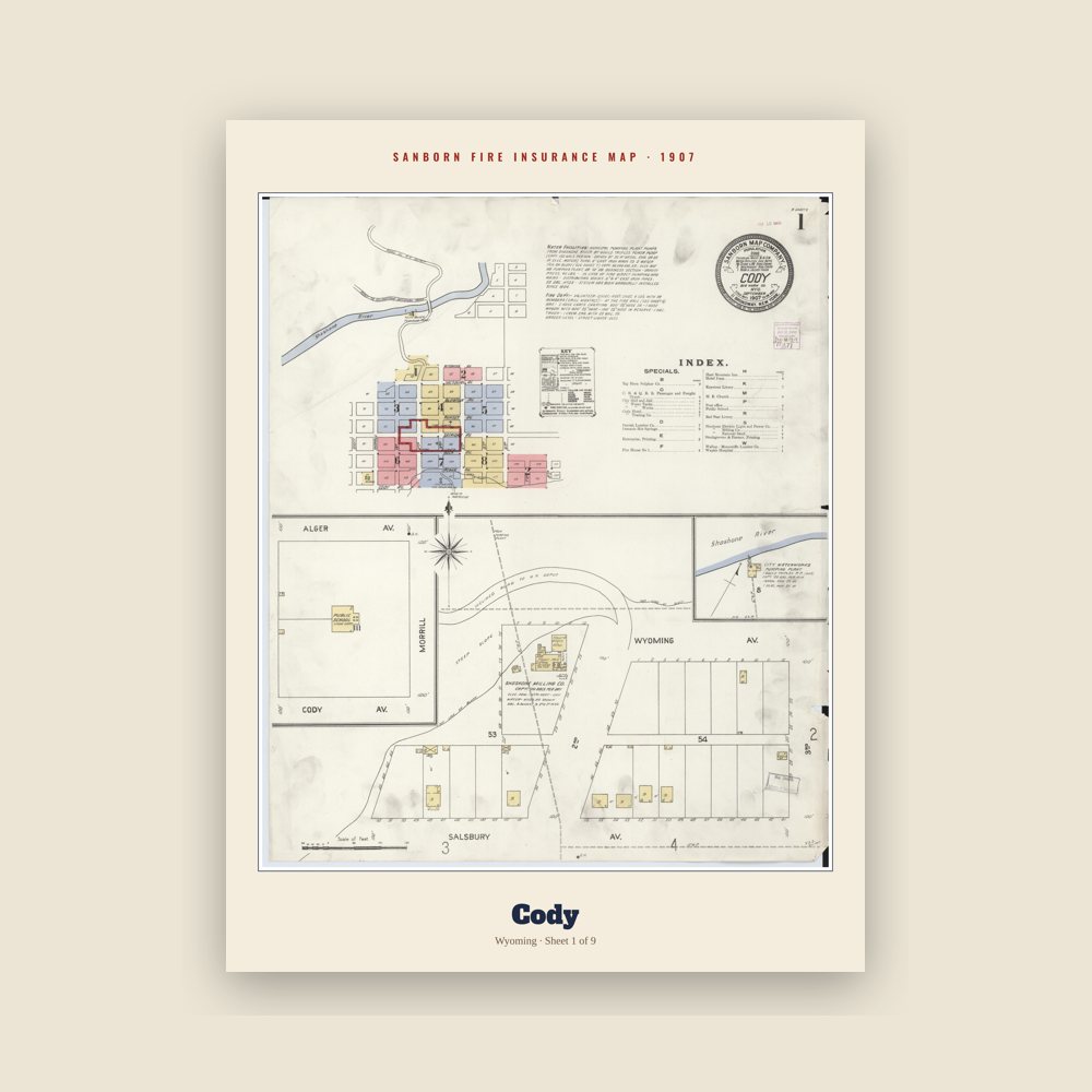 Cody Sanborn Map Print