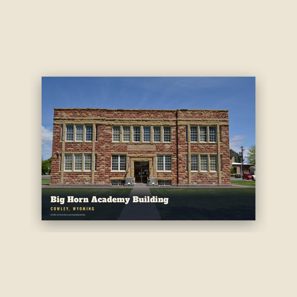 Cowley Big Horn Academy Building Postcard
