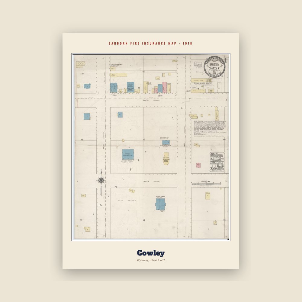 Cowley Sanborn Map Print