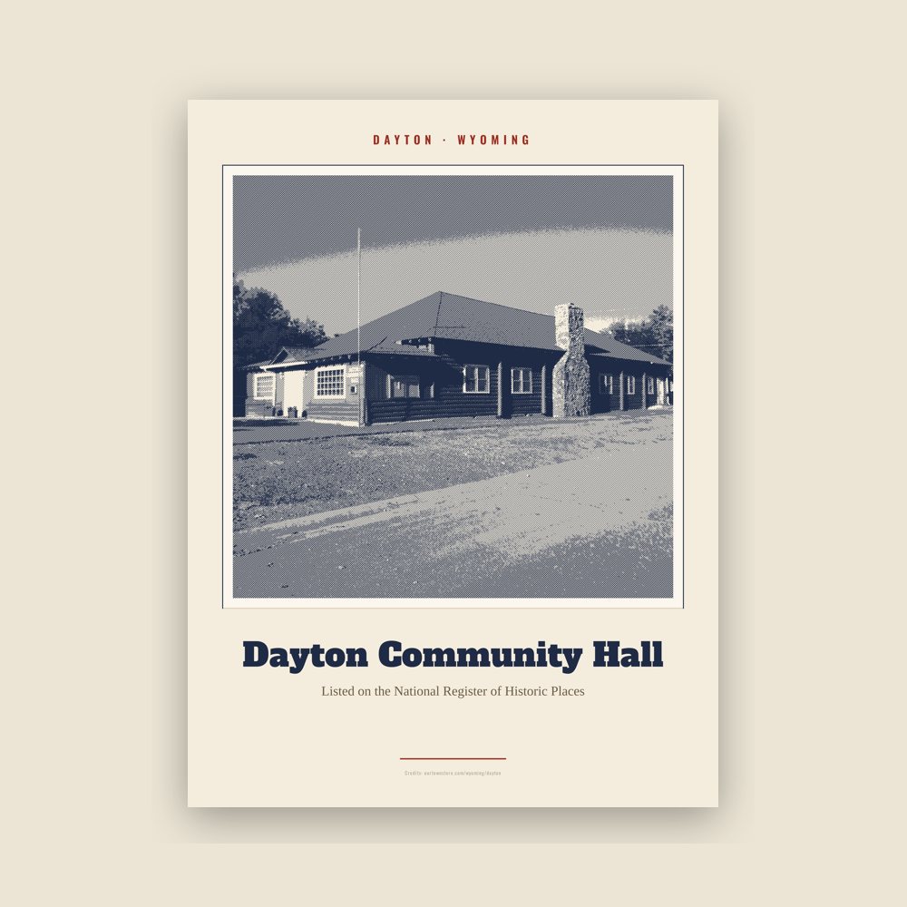 Dayton Dayton Community Hall Landmark Print