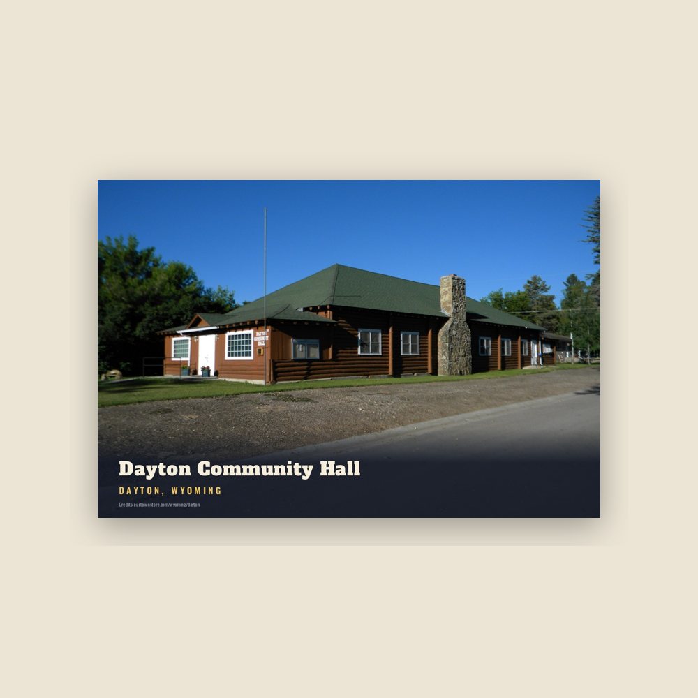 Dayton Dayton Community Hall Postcard