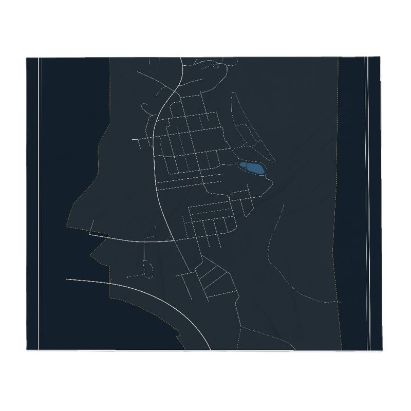 Diamondville Street Map Throw Blanket