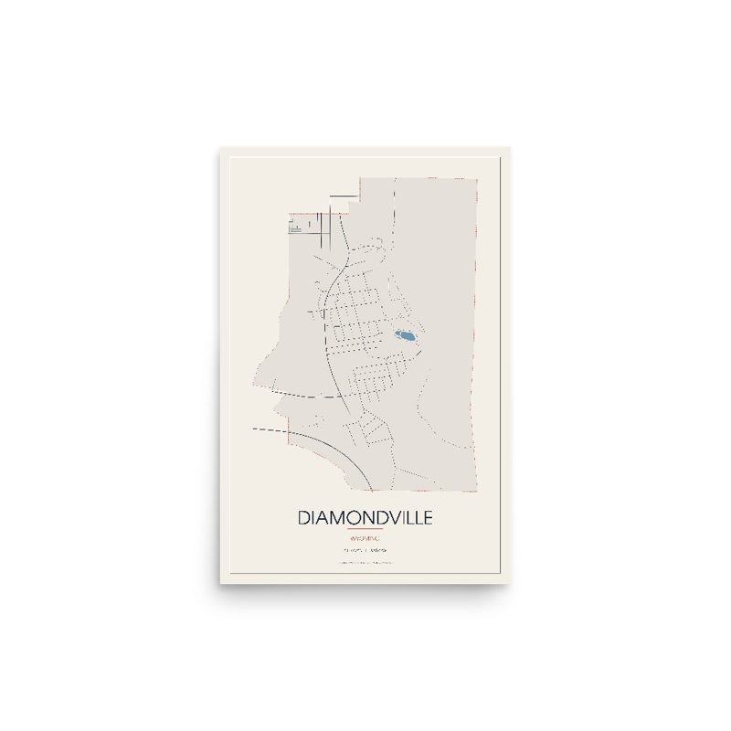 Diamondville Street Map Poster · Linen