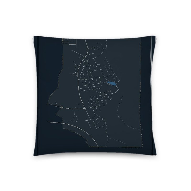 Diamondville Map Throw Pillow