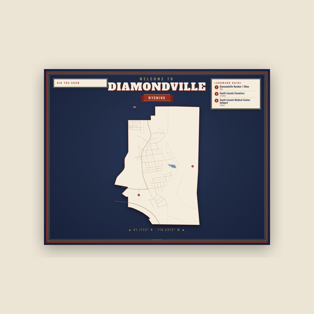 Diamondville Map Placemat