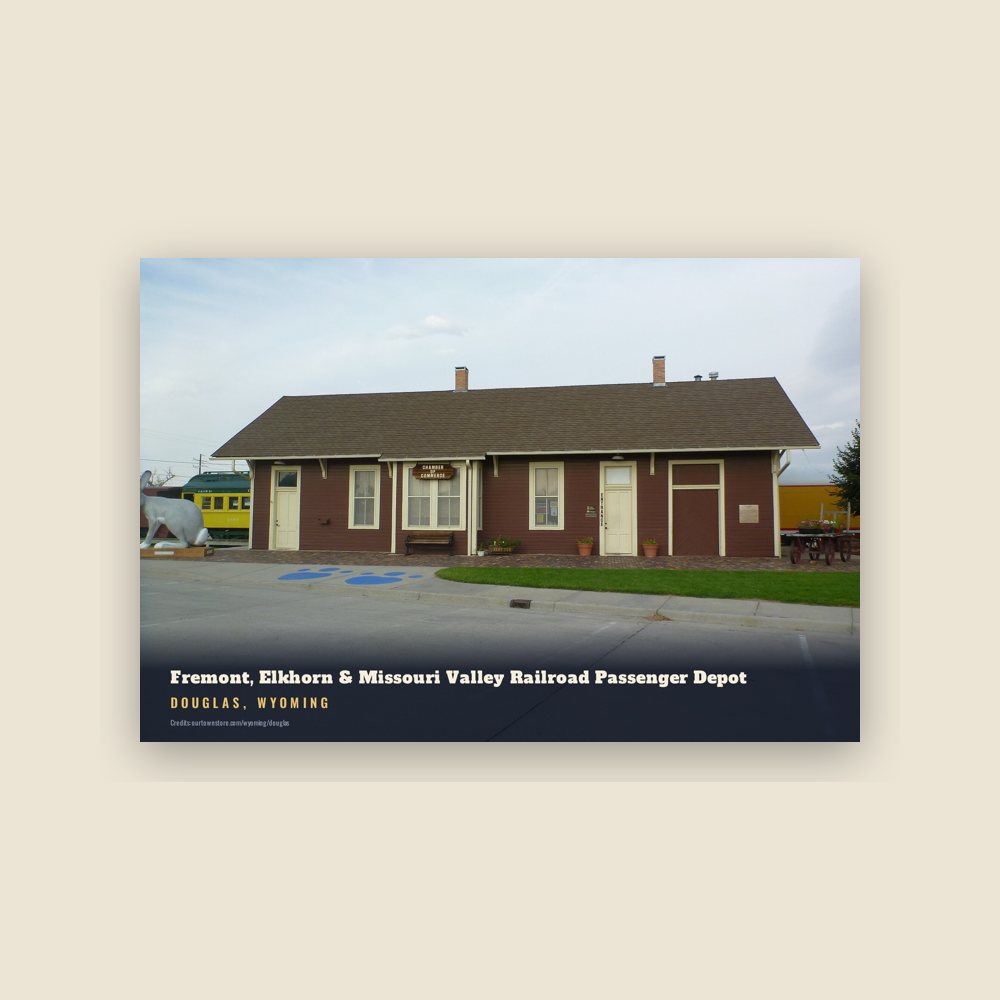 Douglas Fremont, Elkhorn & Missouri Valley Railroad Passenger Depot Postcard