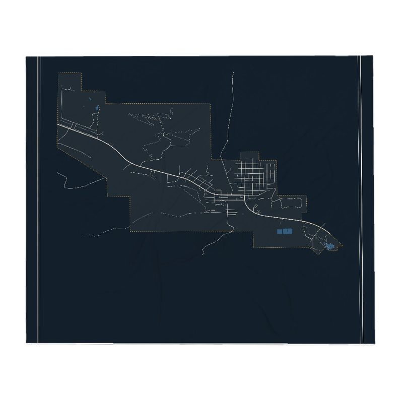 Dubois Street Map Throw Blanket