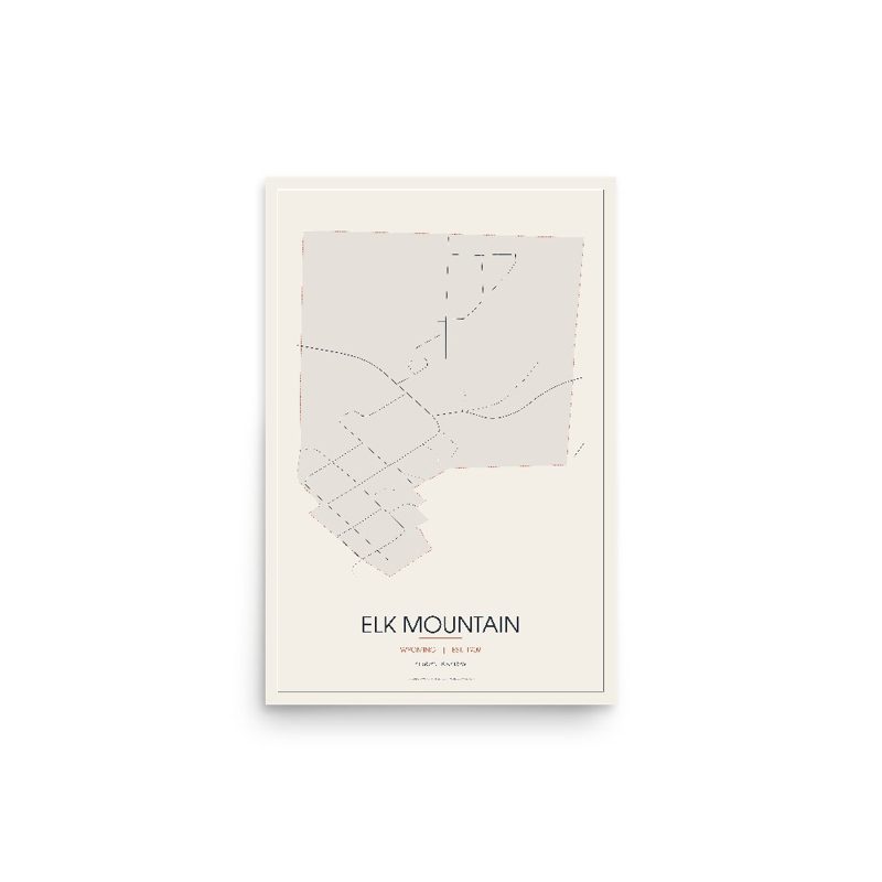Elk Mountain Street Map Poster · Linen