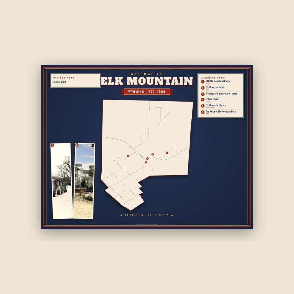 Elk Mountain Map Placemat