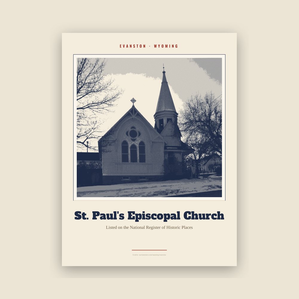 Evanston St. Paul's Episcopal Church Landmark Print