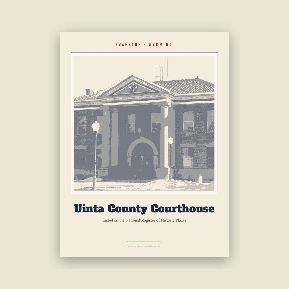 Evanston Uinta County Courthouse Landmark Print