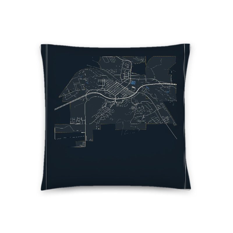 Evanston Map Throw Pillow