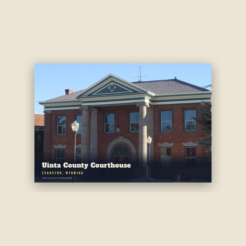 Evanston Uinta County Courthouse Postcard