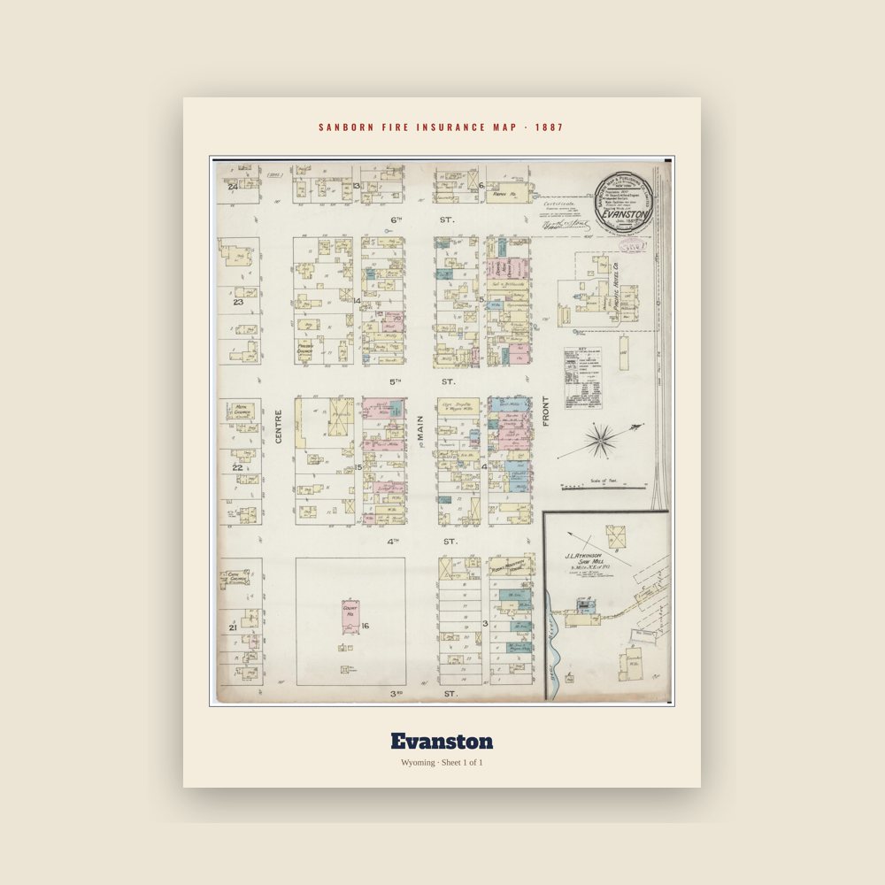 Evanston Sanborn Map Print