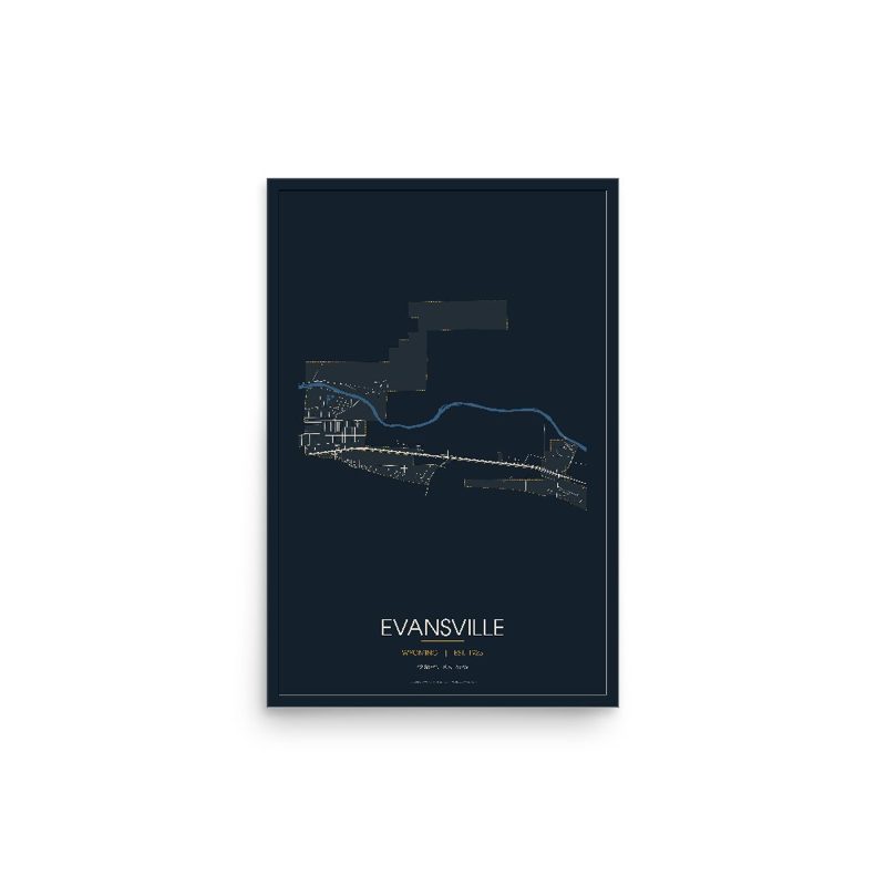 Evansville Street Map Poster · Midnight