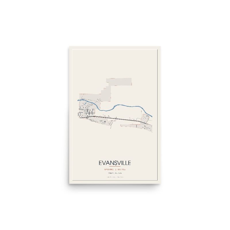 Evansville Street Map Poster · Linen
