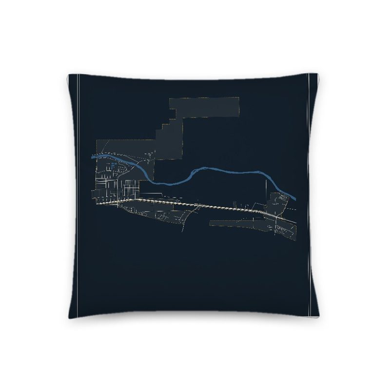 Evansville Map Throw Pillow
